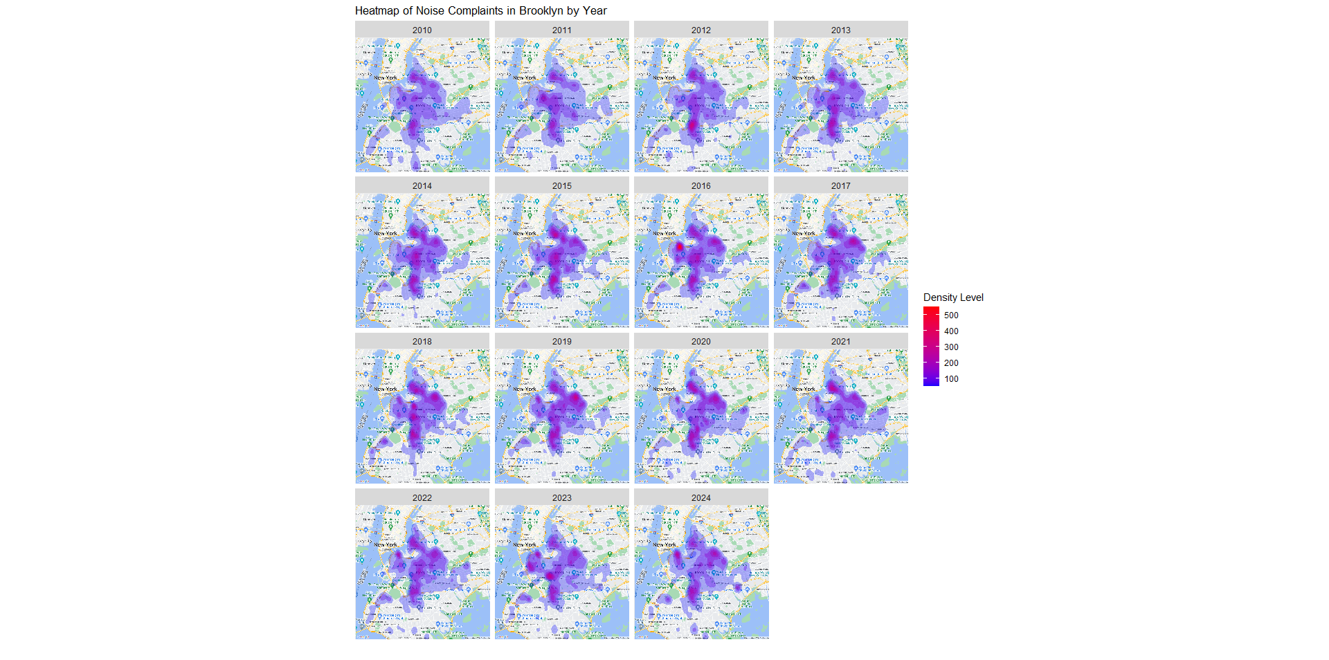 Brooklyn noise heatmap
