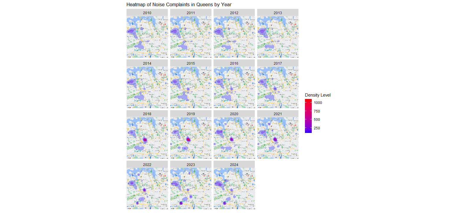 Queens noise heatmap